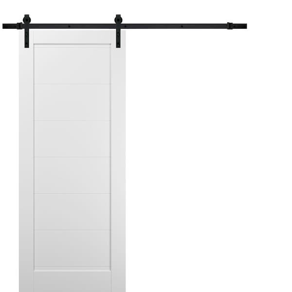 Sartodoors Barn Interior Door, 18" x 80", White QUADRO4115BD-B-WS-18 - main